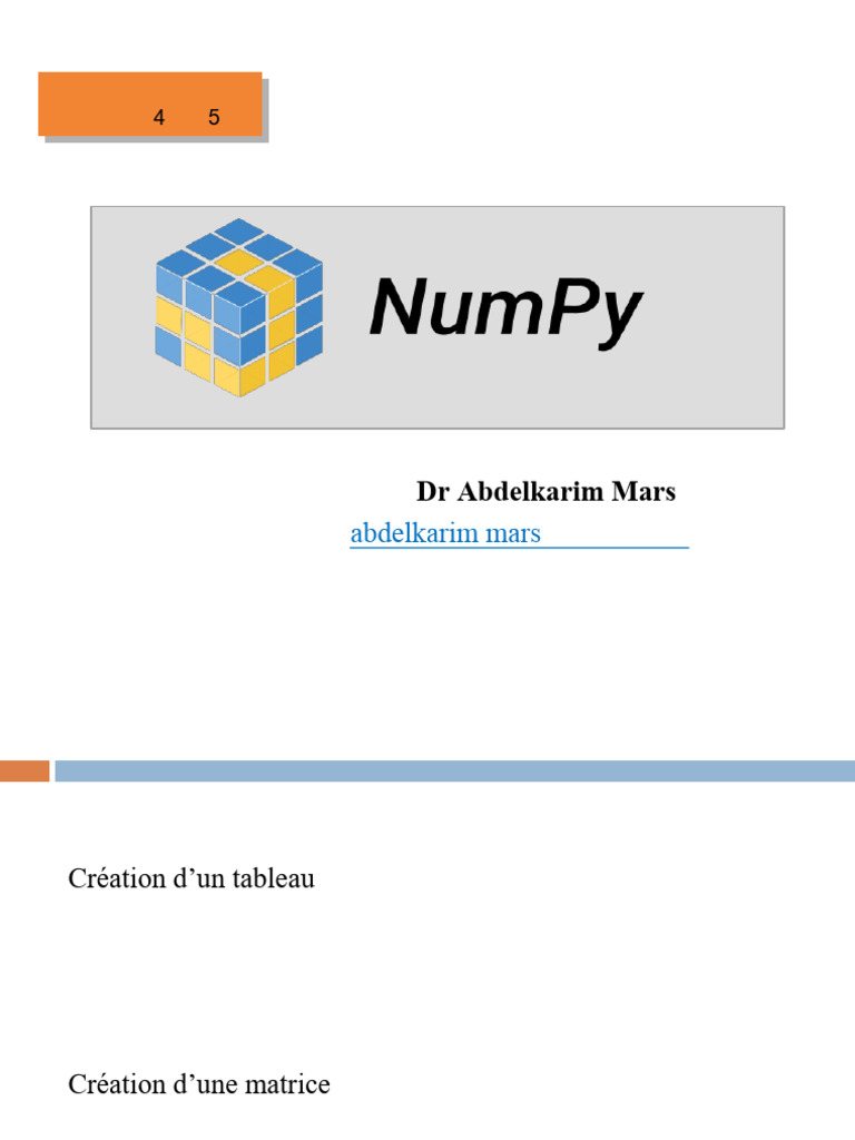 Introduction à Numpy en Python | PDF | Mathématiques