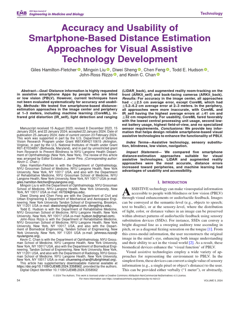 Accuracy and Usability of Smartphone-Based Distance Estimation ...