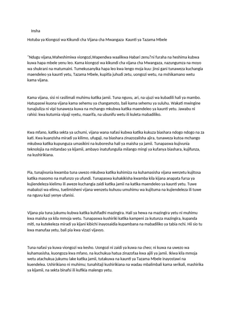 Inshaa Hotuba | PDF