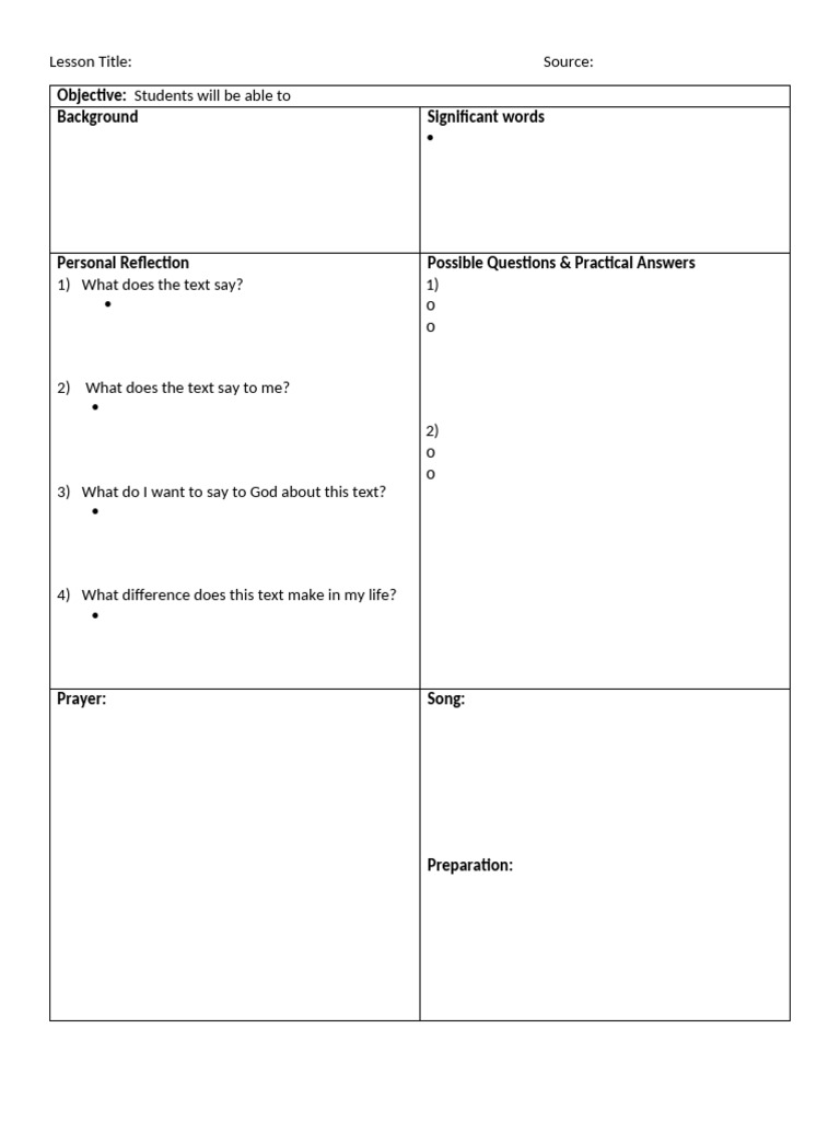 Lesson Template | PDF | Language Arts & Discipline