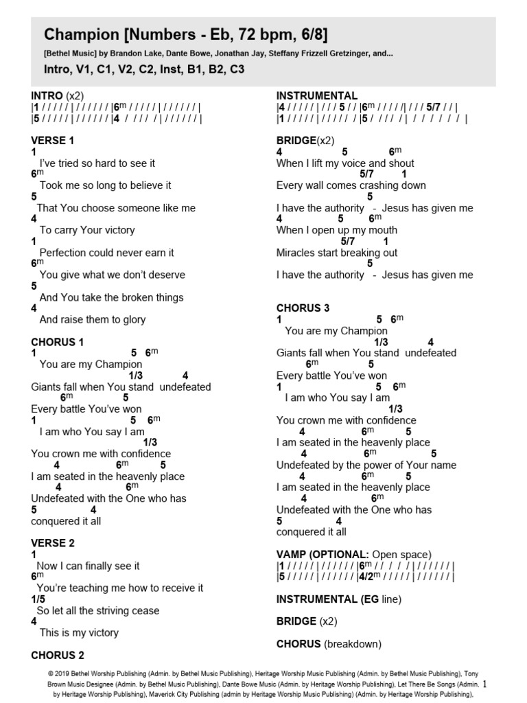 Champion - Number - Chart-1 | PDF | American Music People | Popular Music