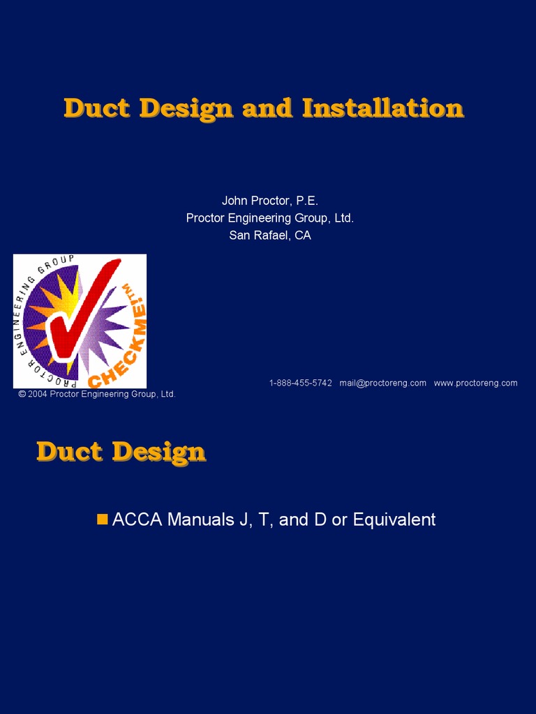 Duct Design and Installation PDF Duct (Flow) Mechanical Fan