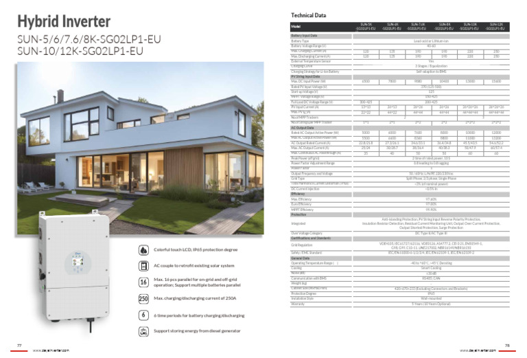 Hybrid Inverter Technical Specifications | PDF | Computer Engineering ...