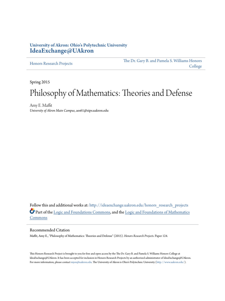 Philosophy of Mathematics Theories | PDF | Mathematics | Logic