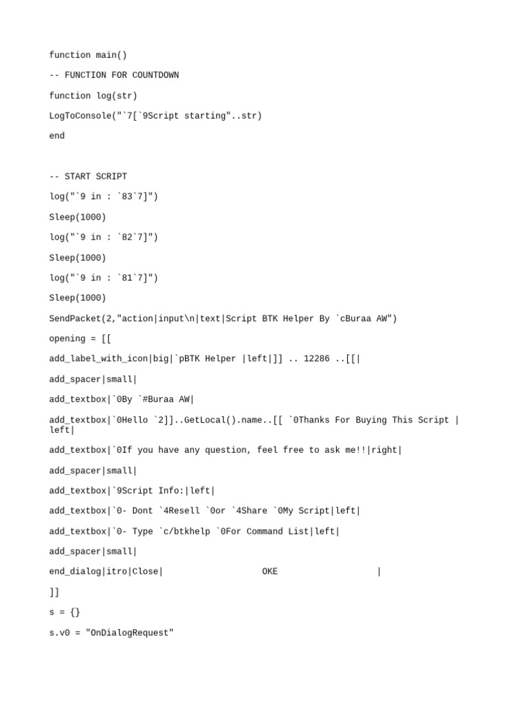 BTK Helper Script Overview | PDF