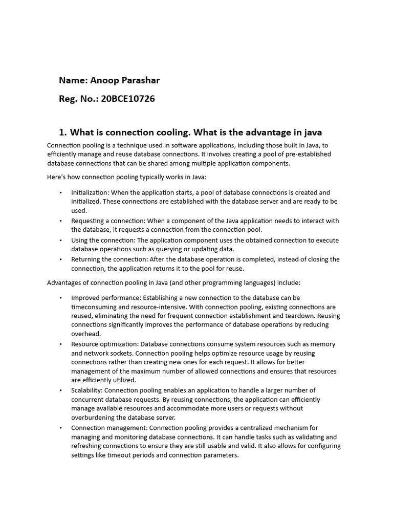 Java Connection Pooling & More | PDF | Databases | Computing