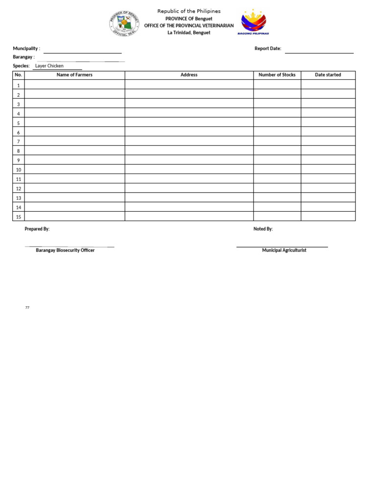 Livestock Generalized Form | PDF | Farmer | Pig