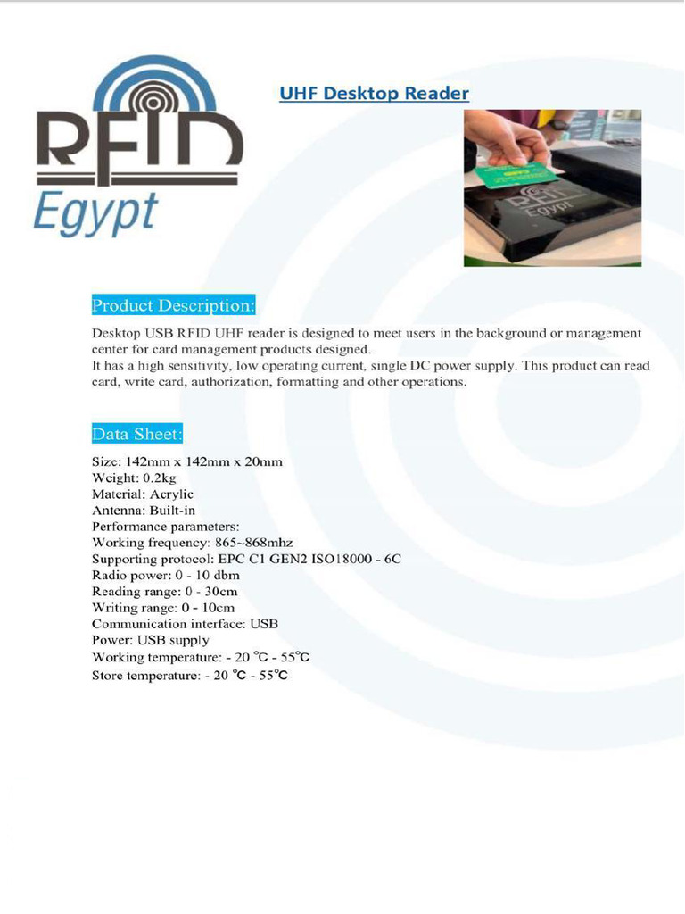 Desktop Reader Datasheet | PDF