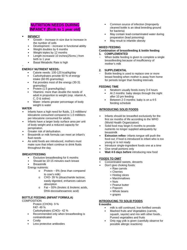 Essential Nutrition for Infants (0-12 Months) | PDF | Breastfeeding ...