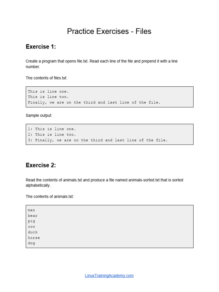 File Processing Practice Exercises | PDF