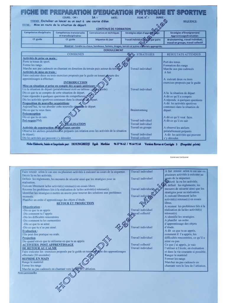 Fiche Eps Collège Pdf – Fiches Ressources Eps Collège – AICMHQ