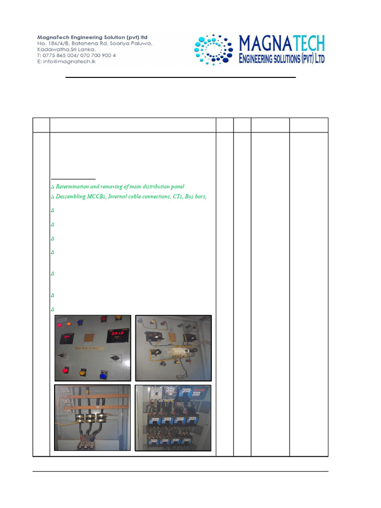 Quotation - Panel Boards Referbhishment R1 | PDF | Electrical Wiring ...
