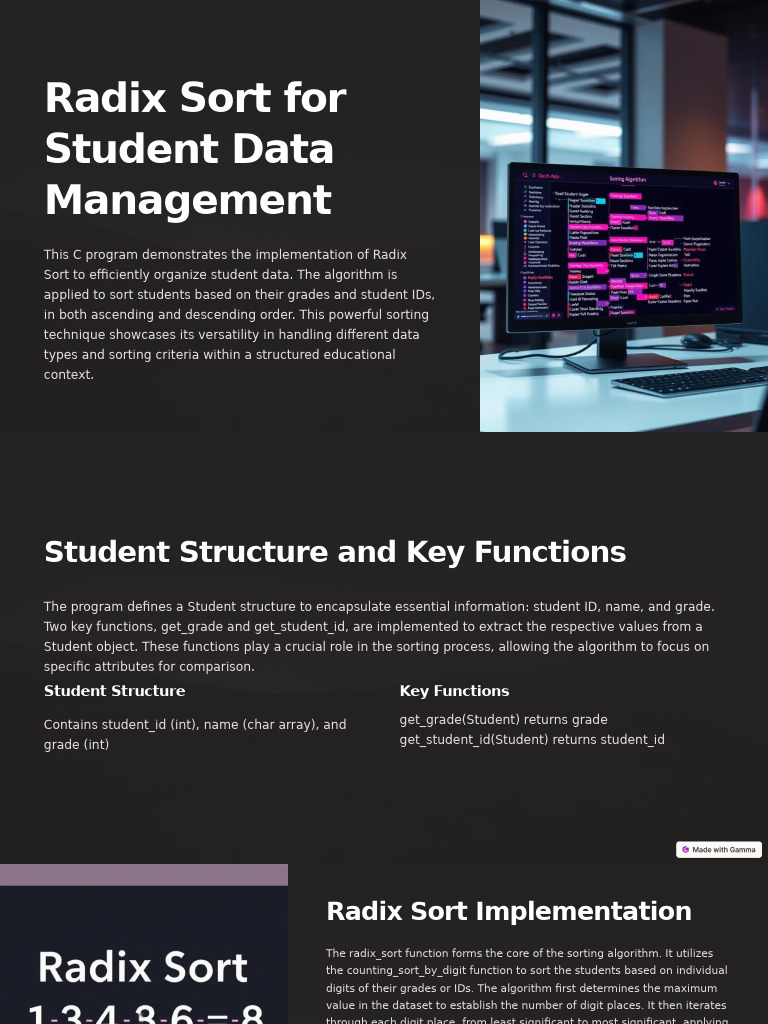 Radix Sort For Student Data Management | PDF | Computing | Computer ...