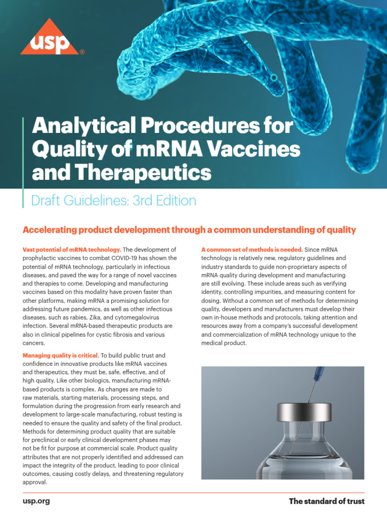 mRNA Vaccine Quality Guidelines Draft | PDF | Messenger Rna ...