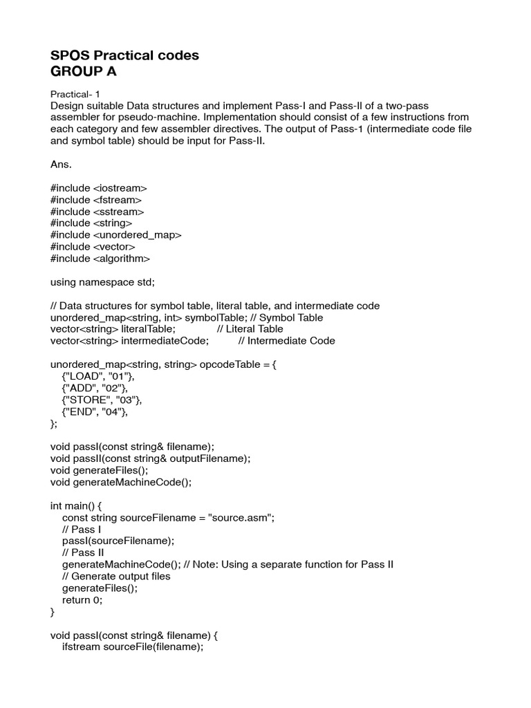 SPOS Practical Codes Overview | PDF | Scheduling (Computing) | Integer ...