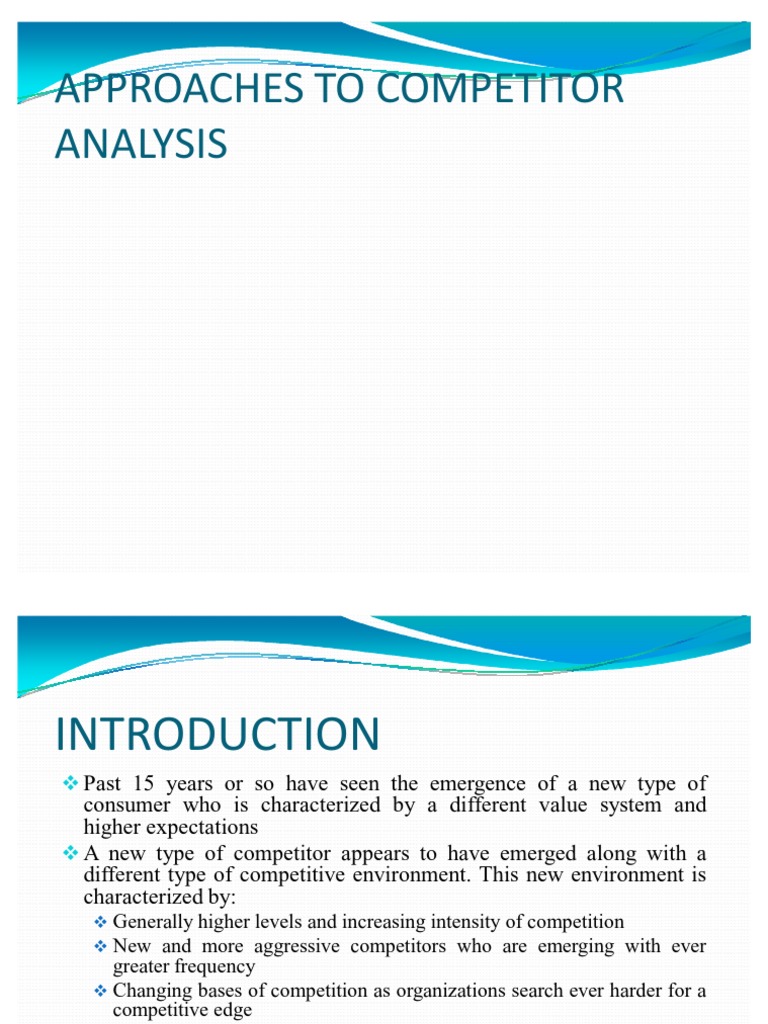Competitor Analysis Approaches Guide | PDF | Competition | Strategic ...