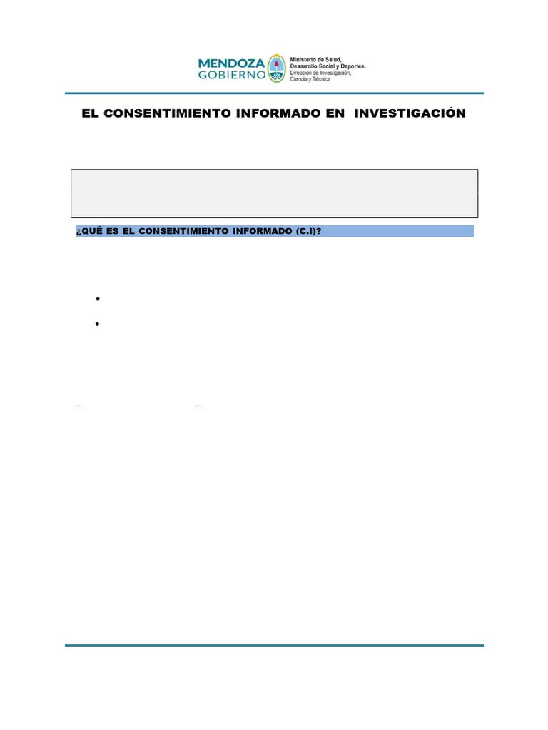 Consentimiento Informado en Investigación Médica | PDF | Consentimiento ...