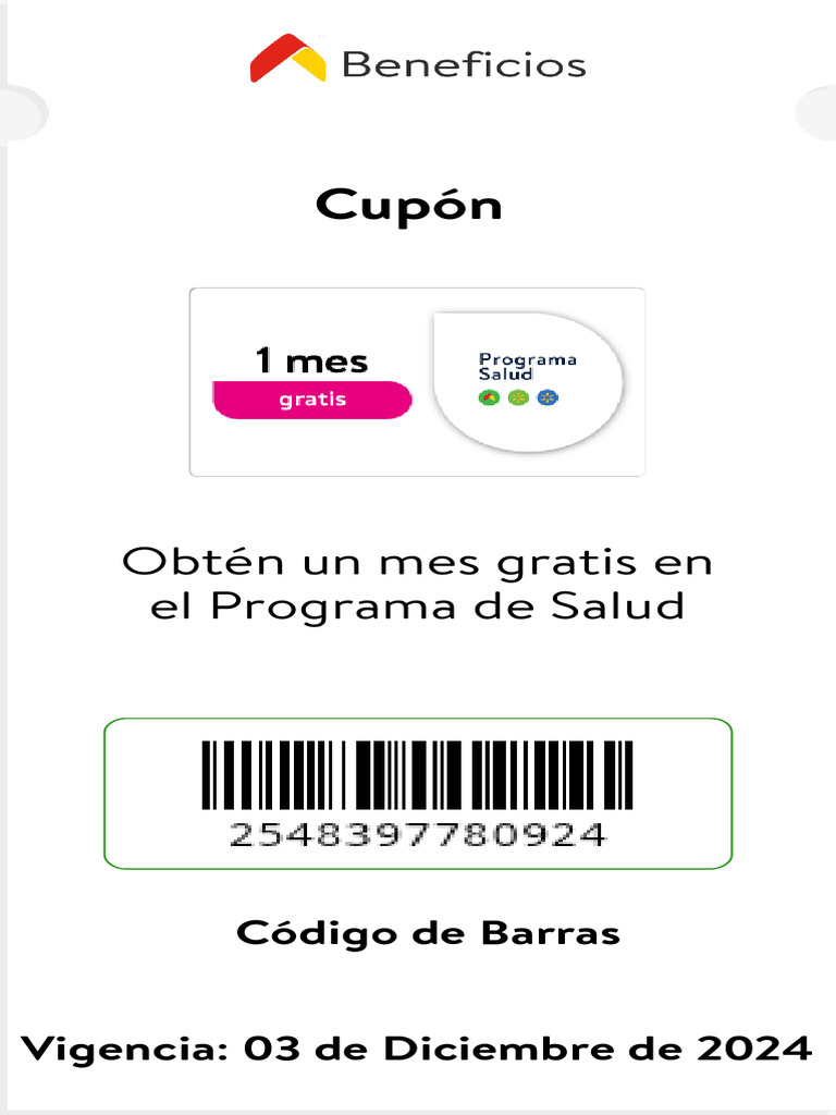 Cupon - Obtén Un Mes GR - 2548397780924 | PDF