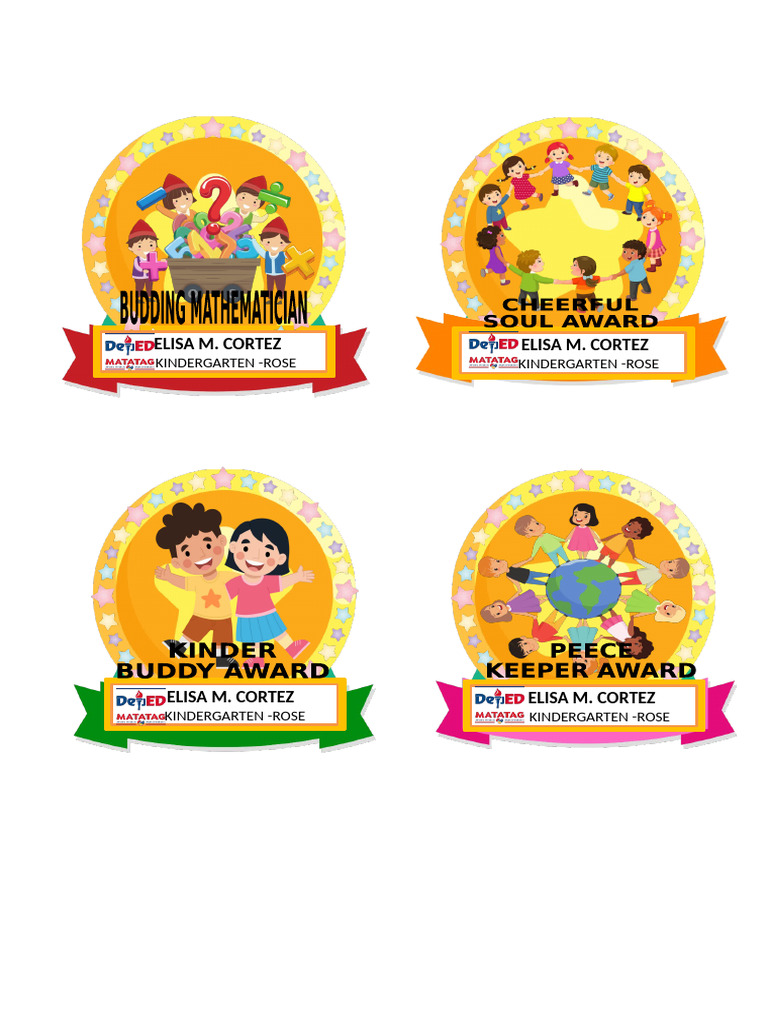 Editable Character Awards for Kindergarten | PDF