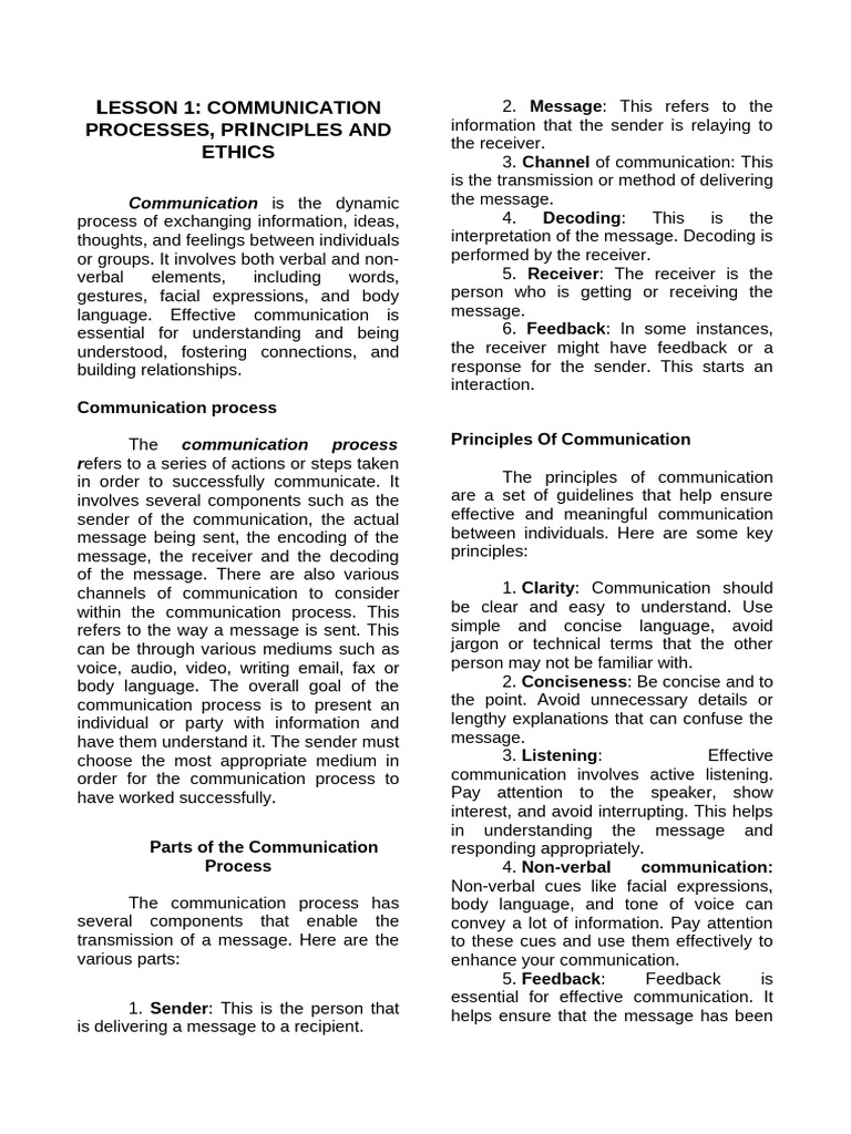 Communication Processes and Ethics | PDF | Career & Growth | Social Science