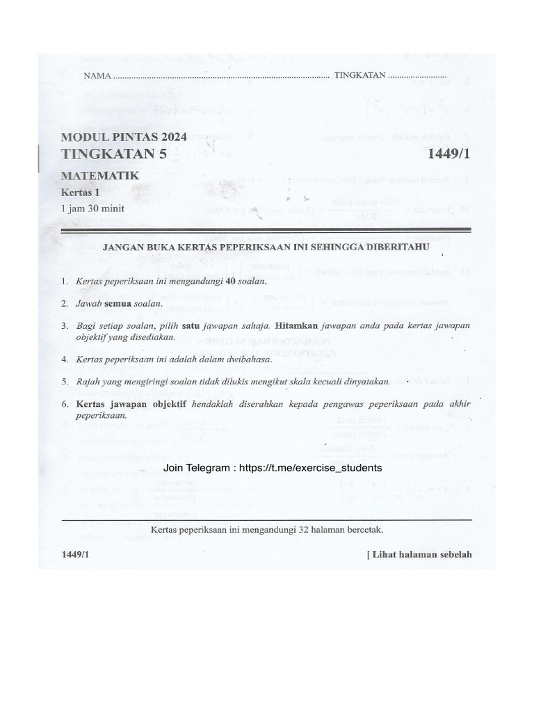 Trial Spm Add Math 2024