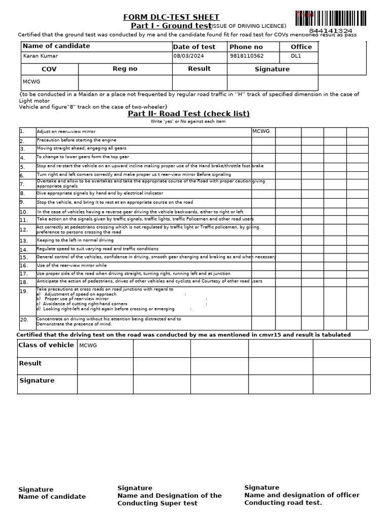 Form | PDF | Traffic | Road