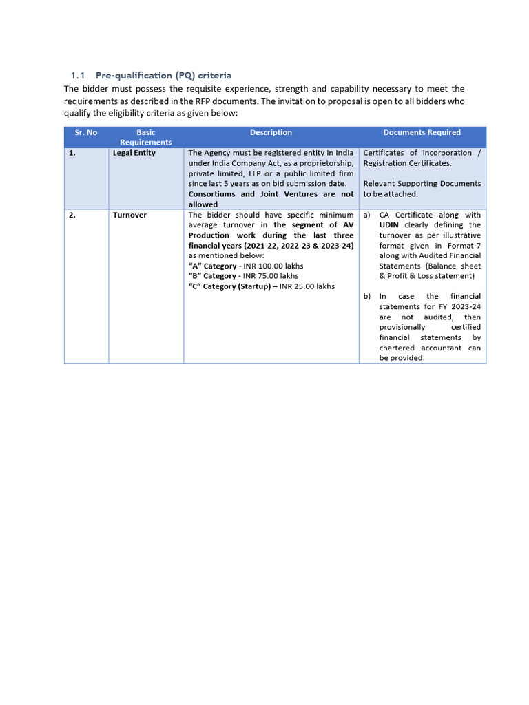 PQRAudio Video RFP | PDF | Request For Proposal | Accountant