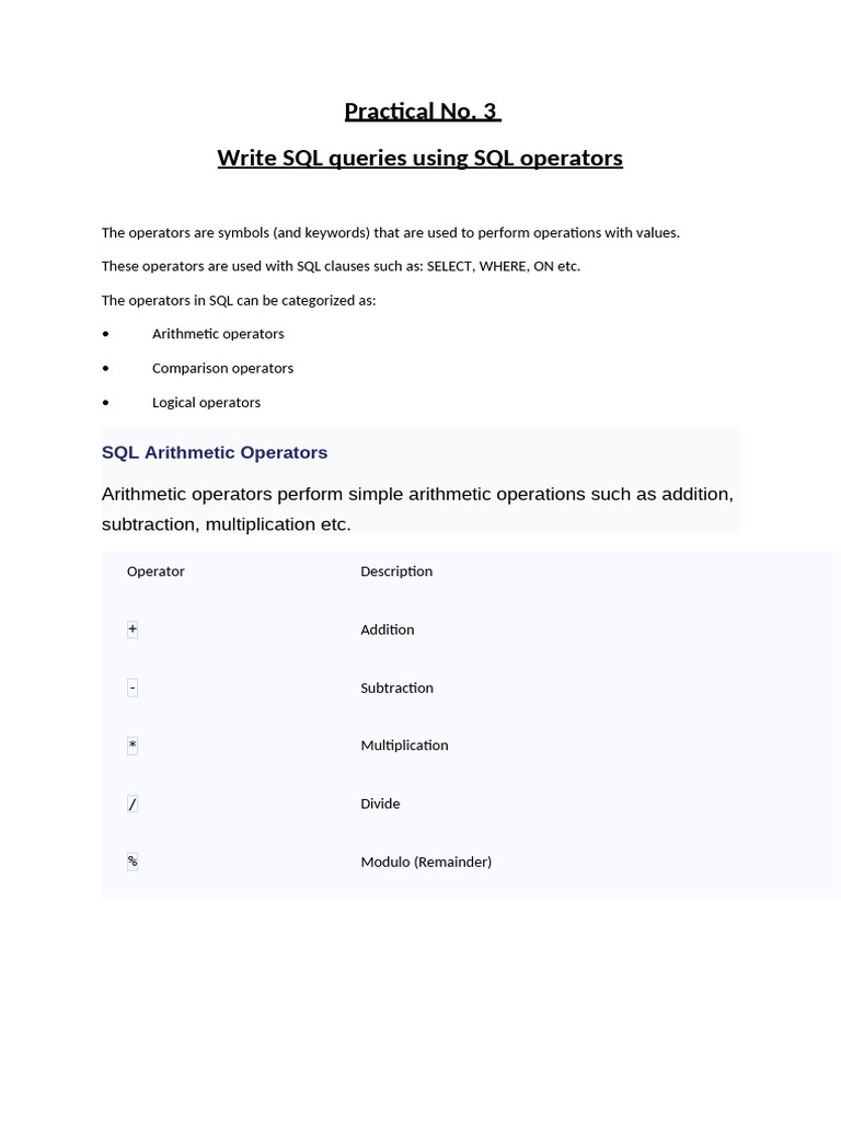PCS 203-SM03 | PDF | Sql | Multiplication