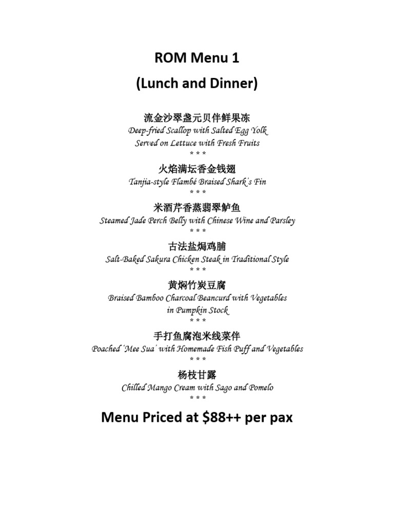 Tunglok ROM Menu Latest | PDF | Salad | Sauce