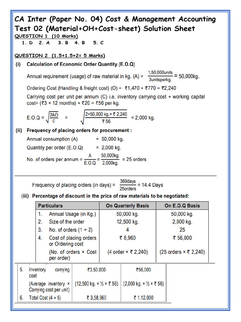 Test 2 Solution Sheet | PDF | Teaching Methods & Materials | Career ...