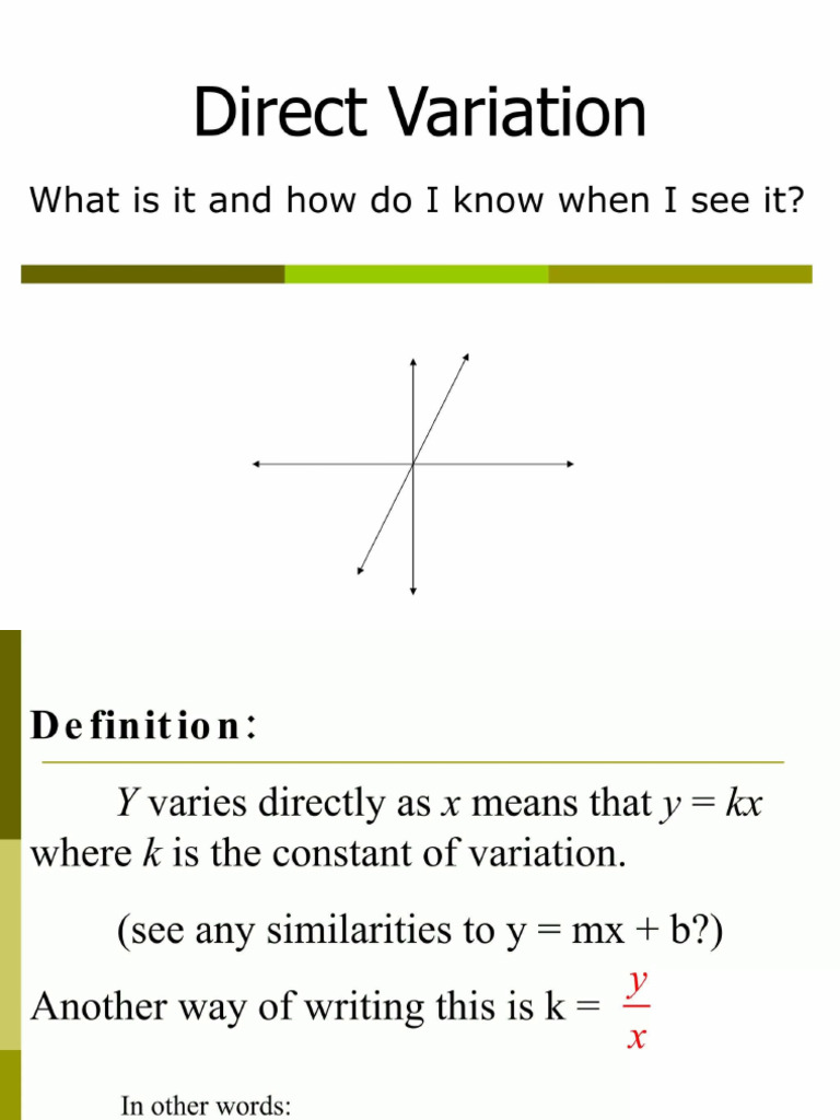 Direct Variation Mini Teacher | PDF