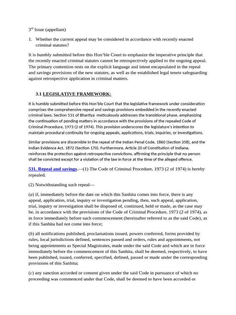 3rd Issuse - Appellant | PDF | Ex Post Facto Law | Criminal Procedure ...