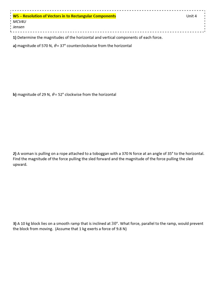 Vector Resolution in Forces and Angles | PDF | Teaching Methods ...