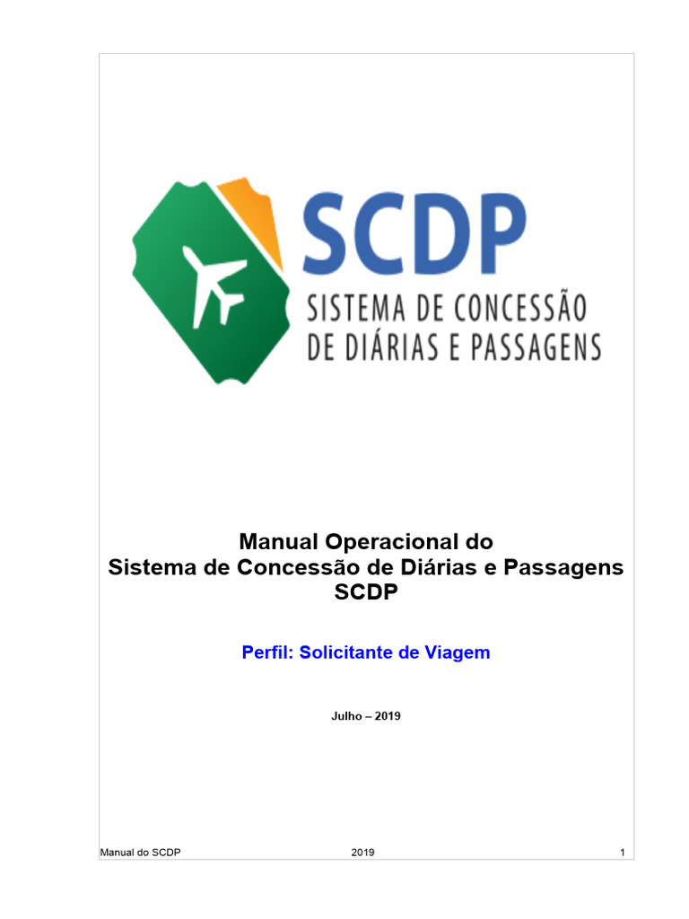 Manual do SCDP: Solicitação de Viagem | PDF | Administração pública ...
