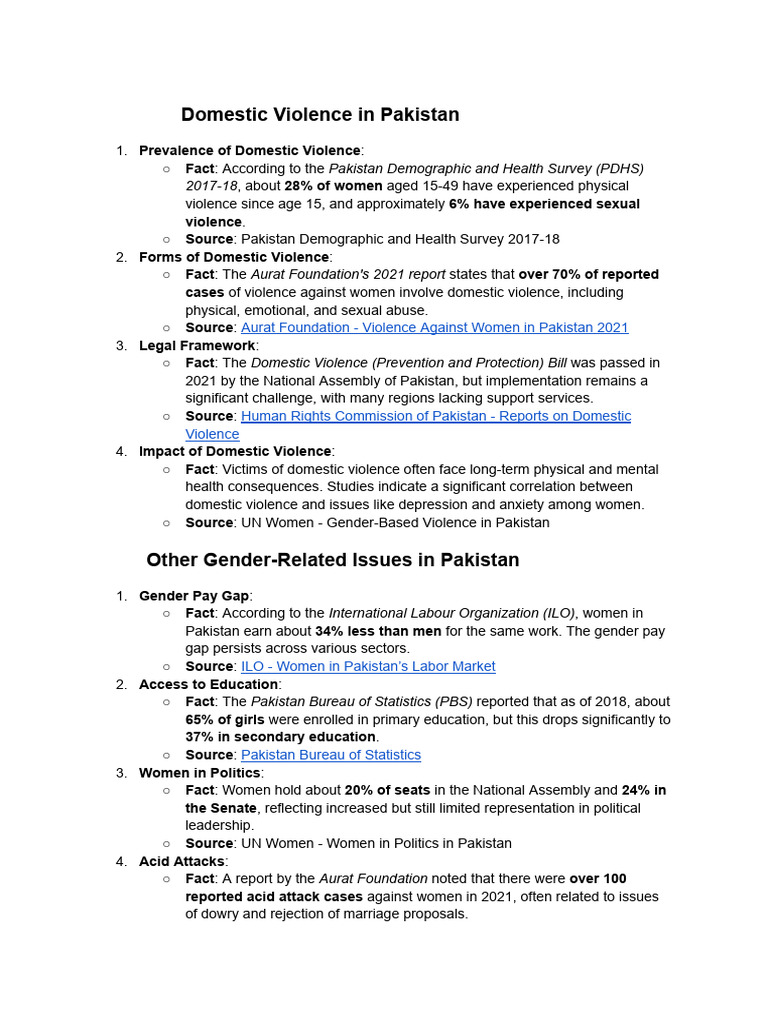 Domestic Violence and Rape in Pakistan | PDF | Child Abuse | Domestic ...