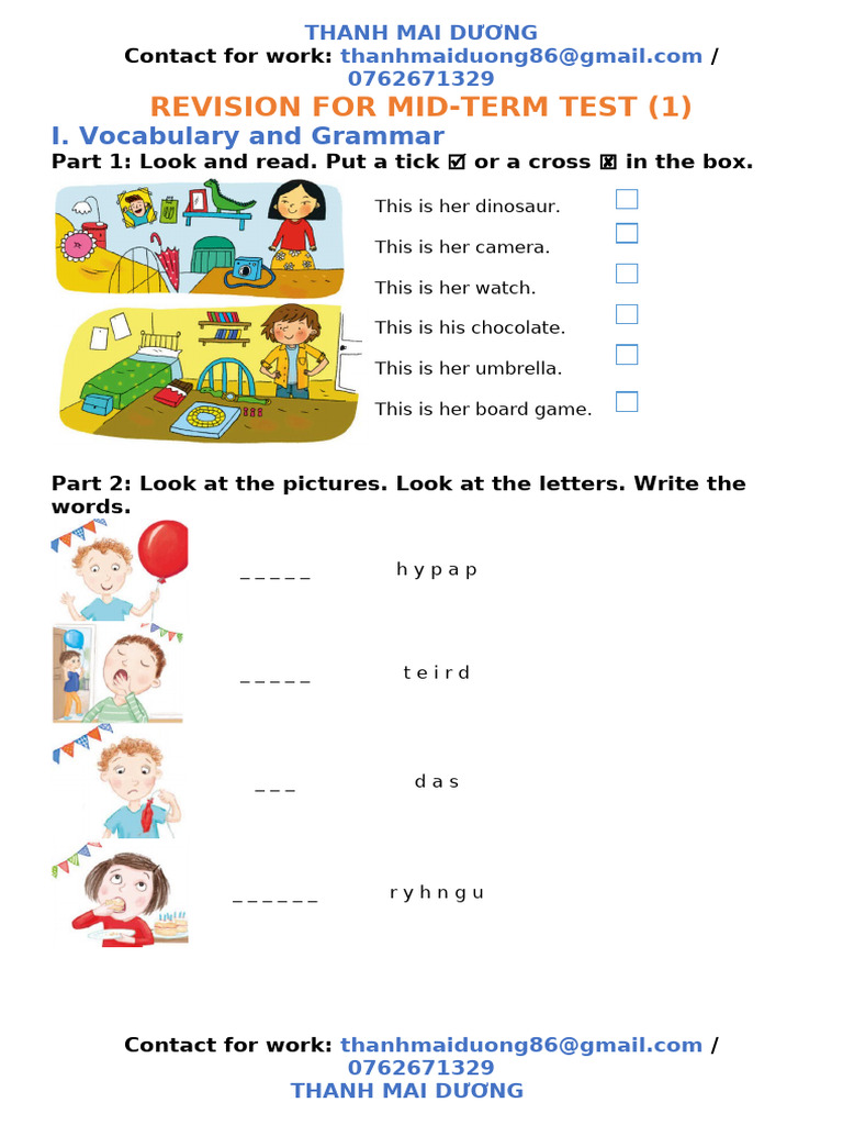 Mid-Term Test Revision Guide | PDF