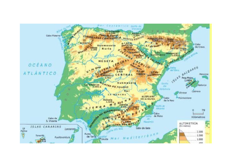 Mapa Relieve España | PDF