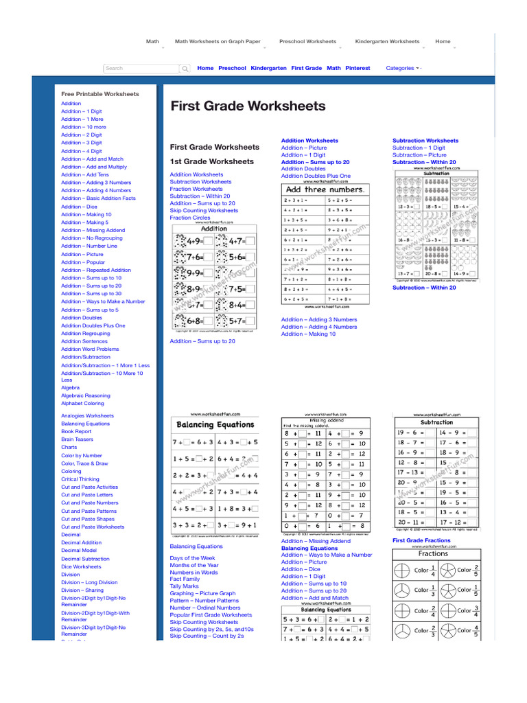 First Grade Worksheets - FREE Printable Worksheets - Worksheetfun | PDF ...