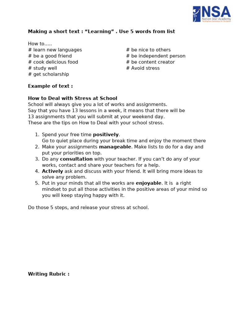 Making a short text pdf