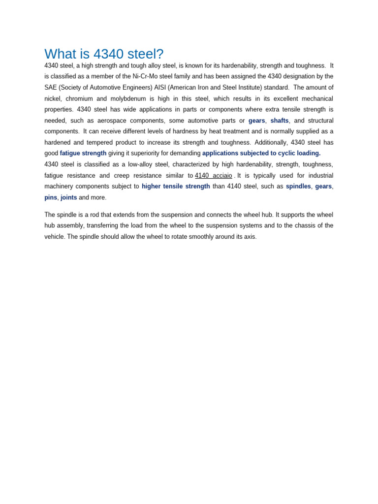 Overview of AISI 4340 Steel Properties | PDF
