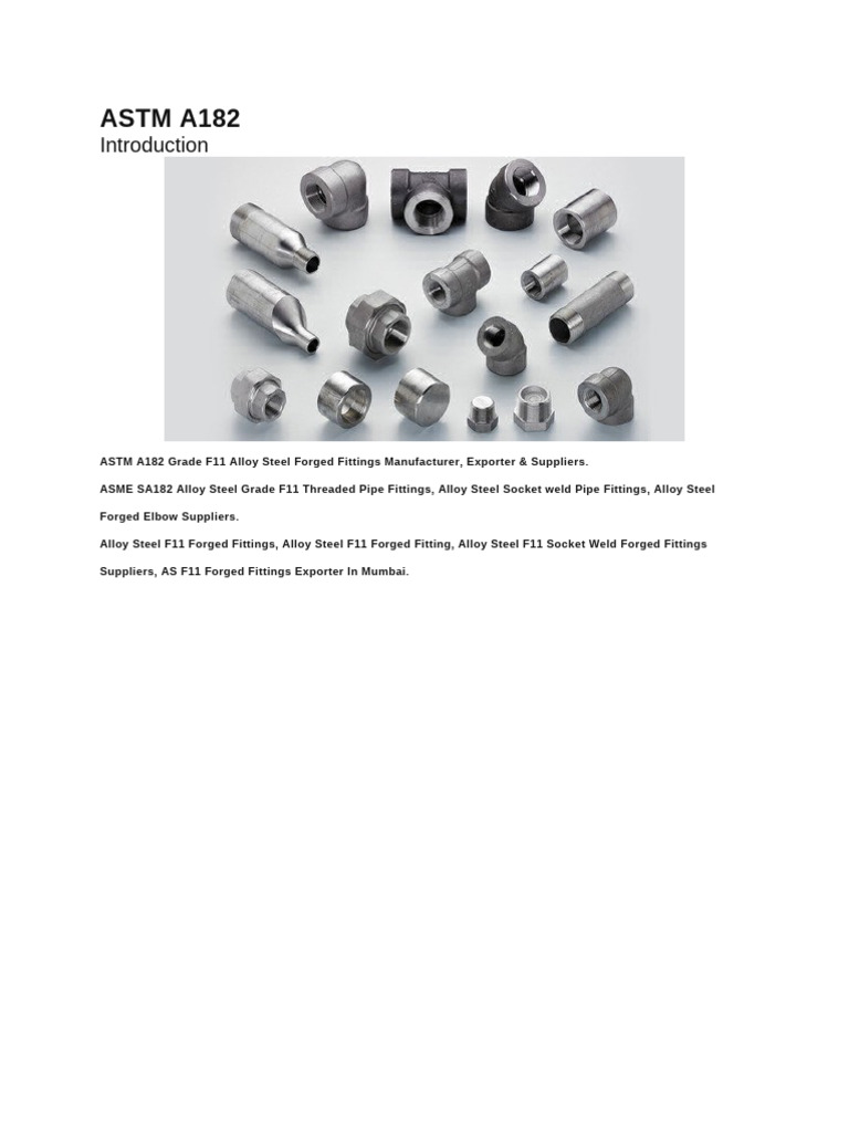 ASTM A 182 - Fittings | PDF | Technology & Engineering