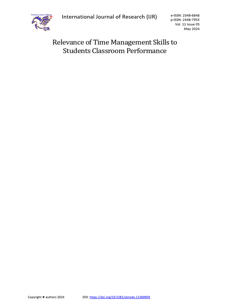 Time Management's Impact on Student Performance | PDF | Survey ...