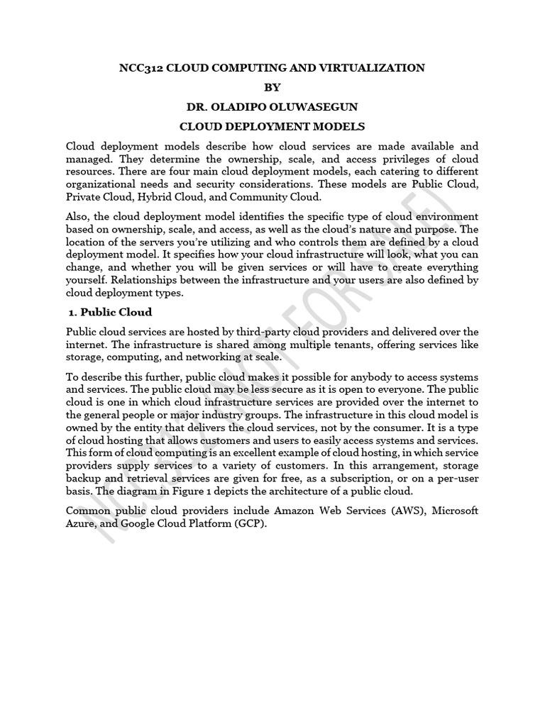 Cloud deployment models pdf cloud computing information technology