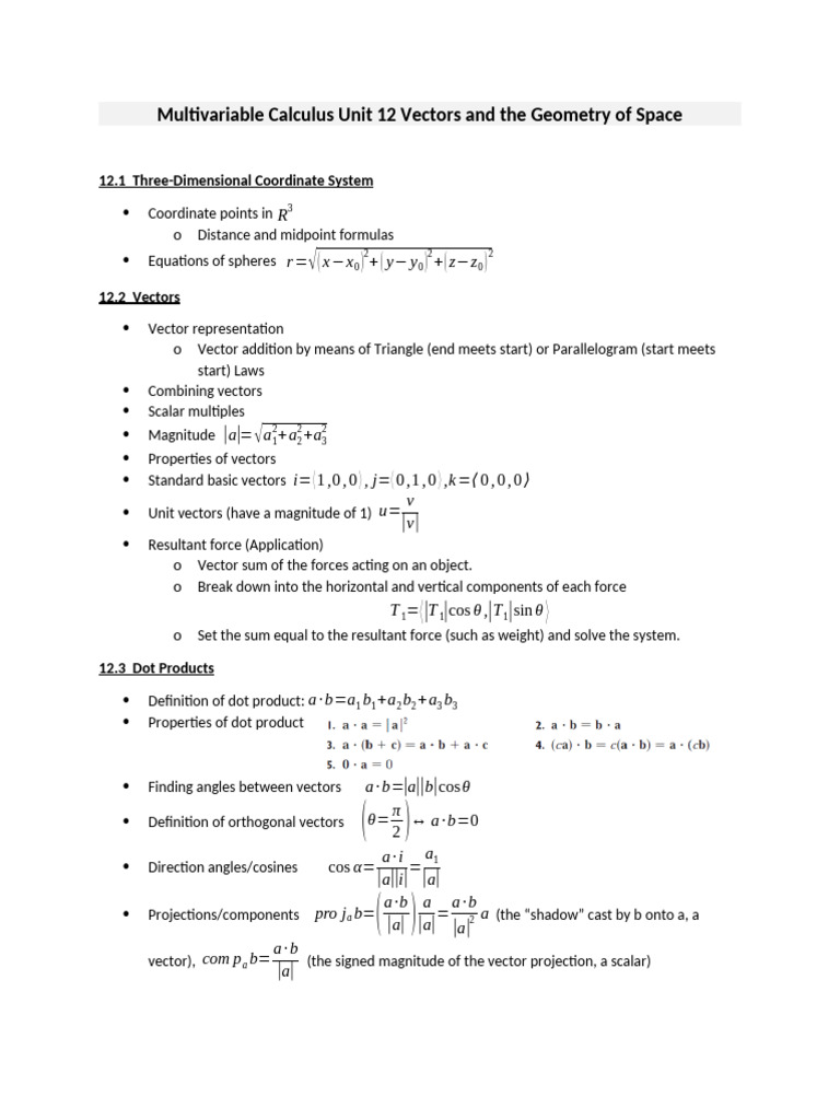 Vectors and Geometry in 3D Space | PDF | Euclidean Vector ...
