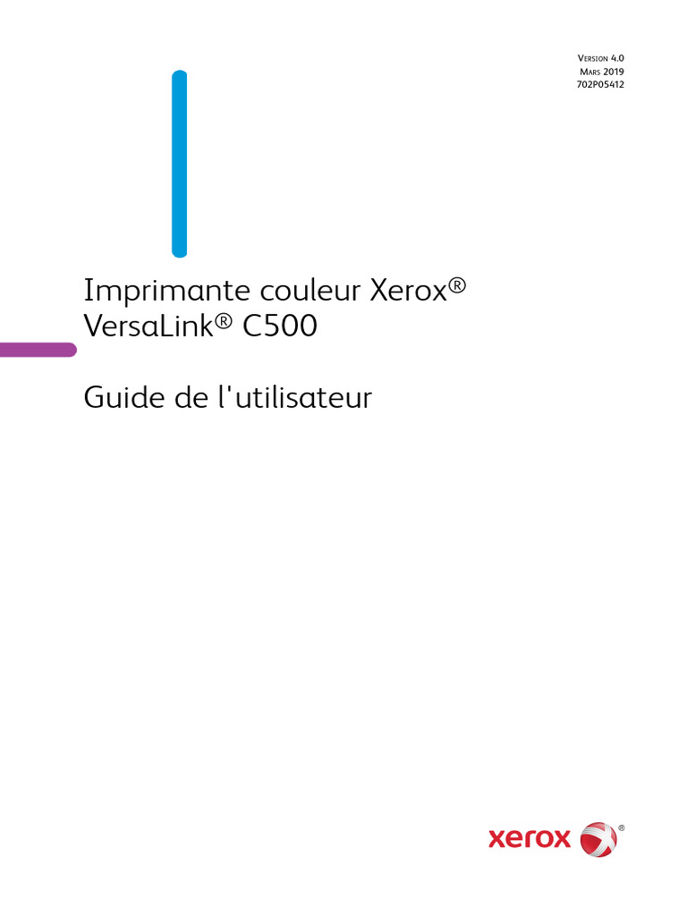 Guide utilisateur Imprimante Xerox C500 | PDF | Imprimante ...