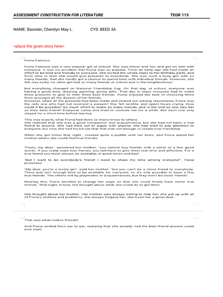 Beed 3a | PDF | Reading Comprehension | Word