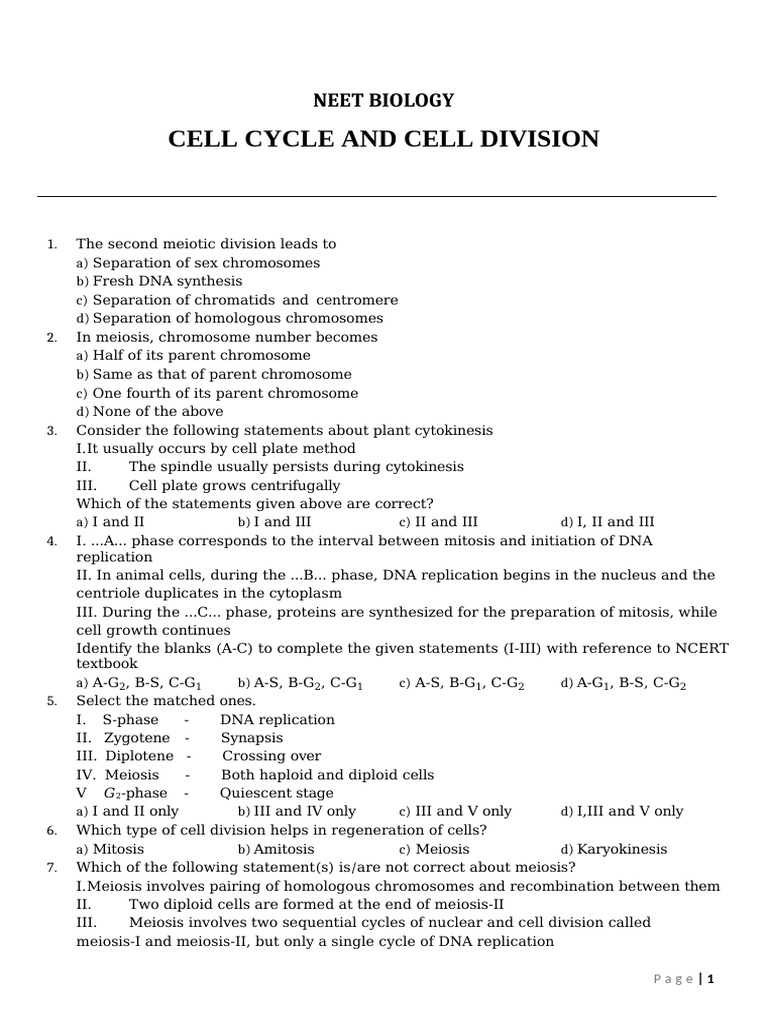 Cell Cycle and Cell Division 2023 24 12 02 58 50 | PDF | Meiosis | Mitosis