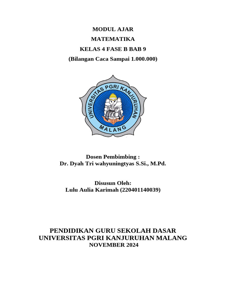 Modul Ajar Matematika Kelas 5 Bilangan | PDF | Karier & Perkembangan