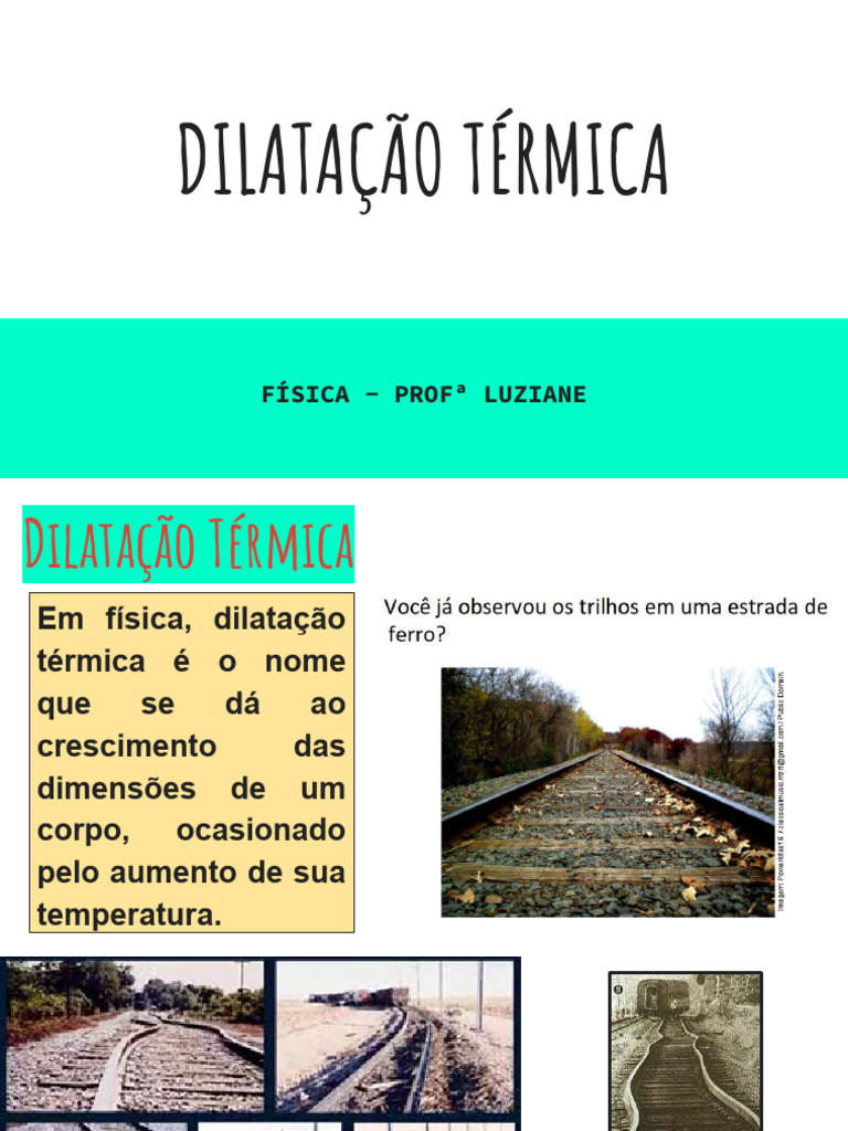Dilatação Térmica: Conceitos e Exemplos | PDF | Métodos e Materiais de ...