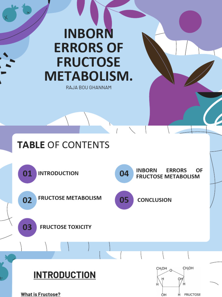 Inborn Errors of Fructose Metabolism | PDF | Fructose | Genetic Disorder